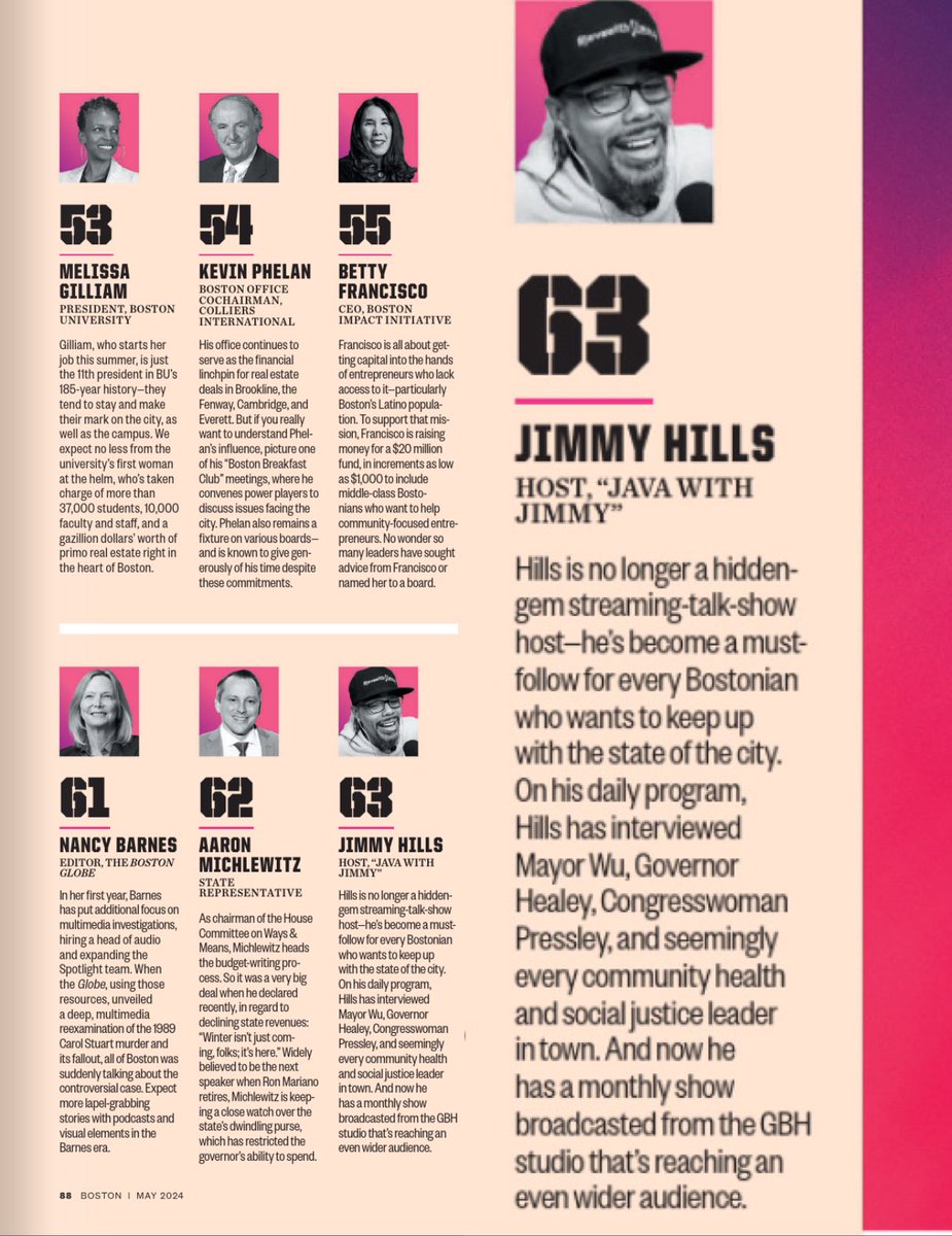 … a little emotional typing this. The past few weeks have been extremely hard mentally & physically (had a minor injury), but, to be recognized by @BostonMagazine as a Most Influential Bostonian is a reminder of MY WHY, humbling & encouraging! 142 - 63 Congrats to ALL!