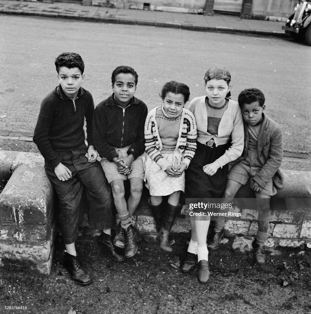 No one is born racist . Cardiff, Wales, circa 1955. Photo Werner Rings