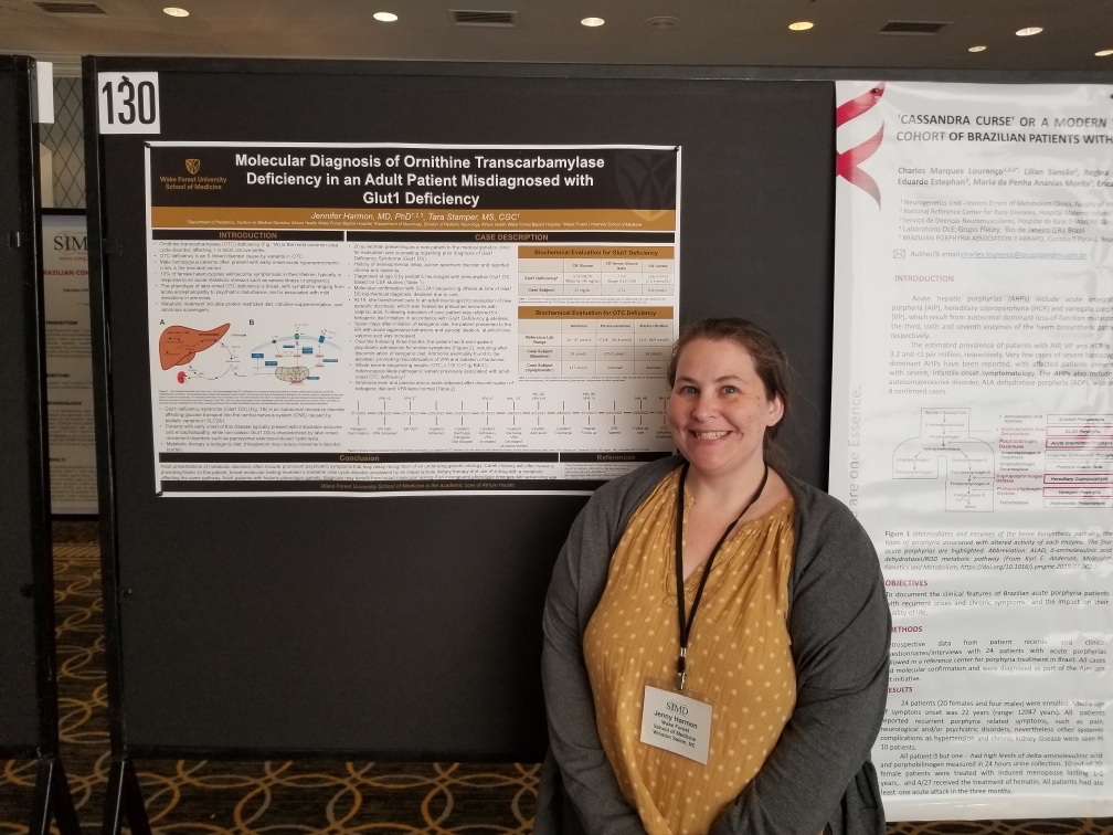 Enjoyed presenting my poster on the first patient I diagnosed after starting my faculty job! We should reconsider historic metabolic diagnoses and offer molecular testing for adult patients whose clinical courses deviate from what is expected for their diagnosis!