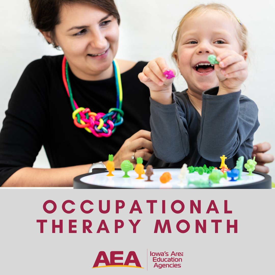 Let's celebrate Occupational Therapists & Certified Occupational Therapy Assistants from Iowa's AEAs for their invaluable services to children and families across the state! Happy Occupational Therapy Month! 🌟 #iowaaea #iaedchat