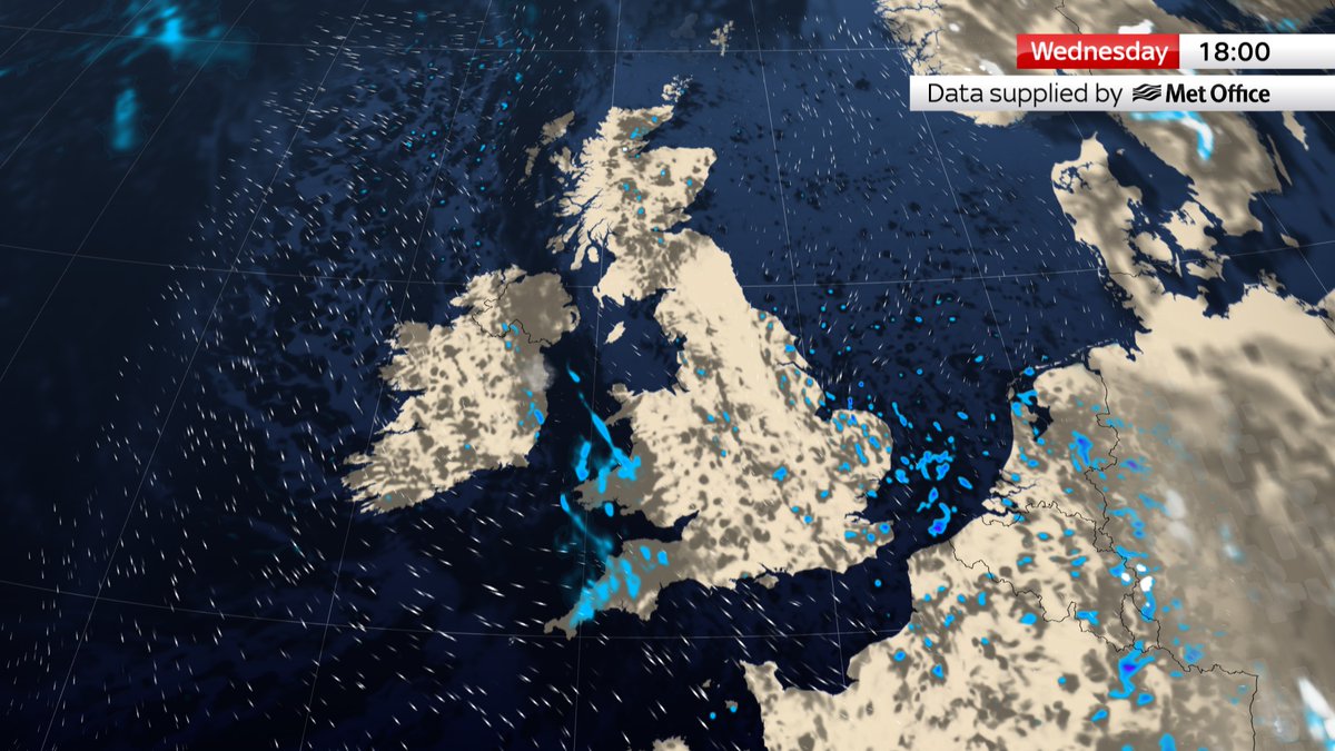 After a mainly fine start on Wednesday, showers will develop from the east, but more general rain will move across Ireland and Northern Ireland to reach southwestern Britain later. It'll be chilly everywhere, and breezy, especially for Britain's east coast news.sky.com/weather