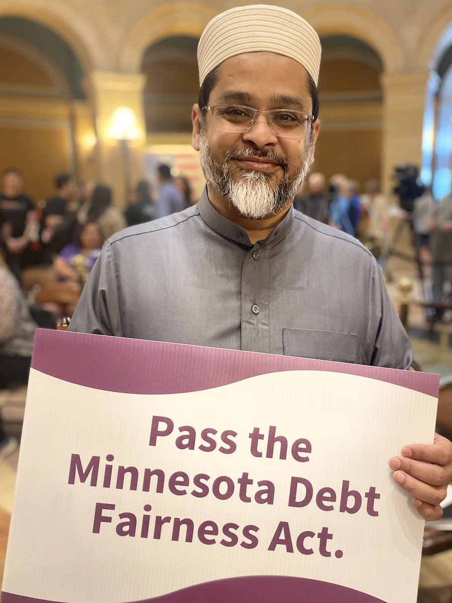 📣 @ImamAsadZaman showed up yesterday for #MNDebtFairness because every human is entitled to dignity. We have to stop punishing people for getting sick. Let’s pass the Debt Fairness Act and get one step closer to a healthcare system that works for everyone! 🏥