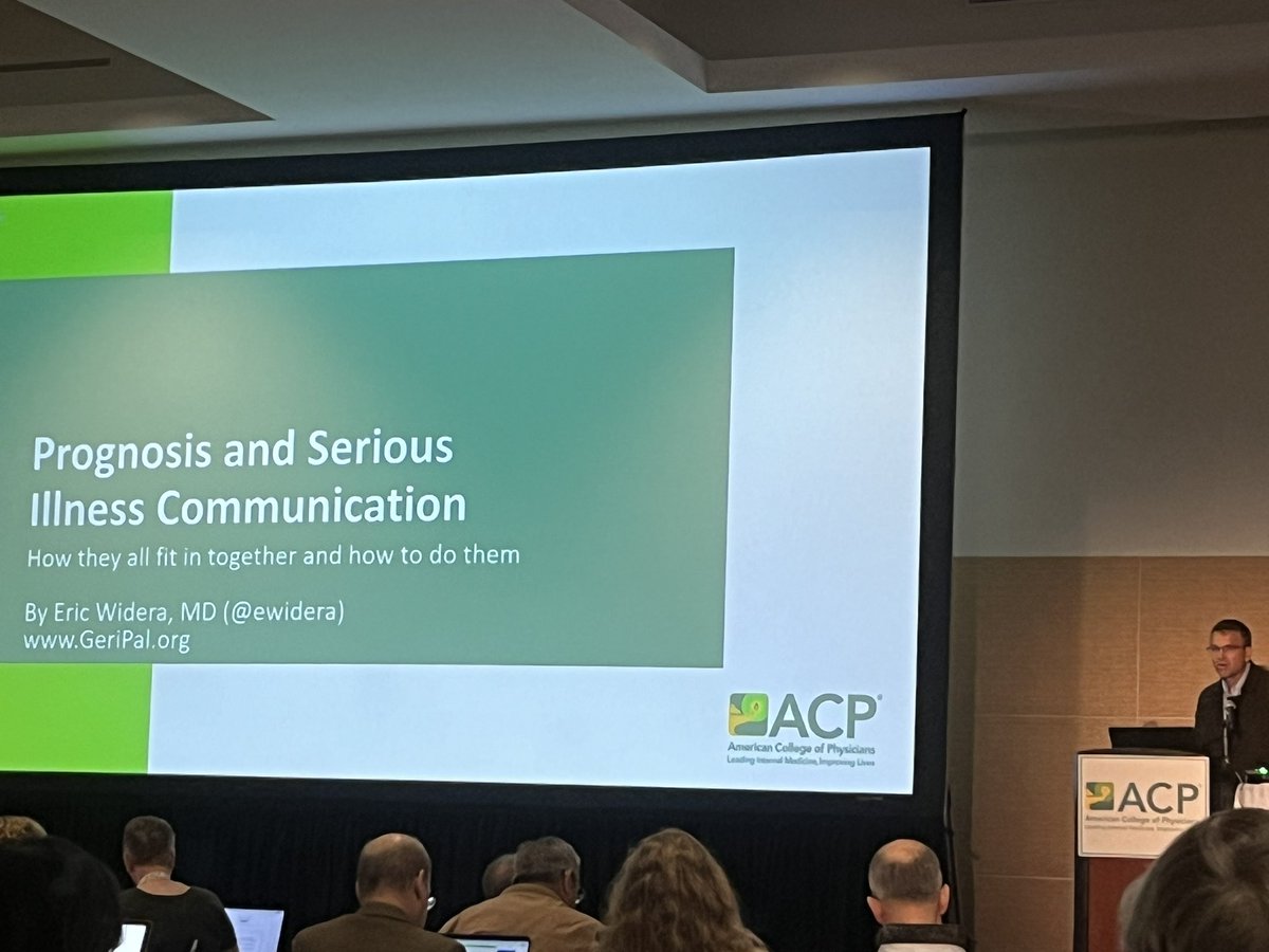 The spectacular @EWidera speaking about #prognostication - so incredibly important to discuss wishes & recognize #surrogate challenges with prognosis! @ACPIMPhysicians #im2024 #geriatrics - #palliativecare precon! @UCSFMedicine #hapc