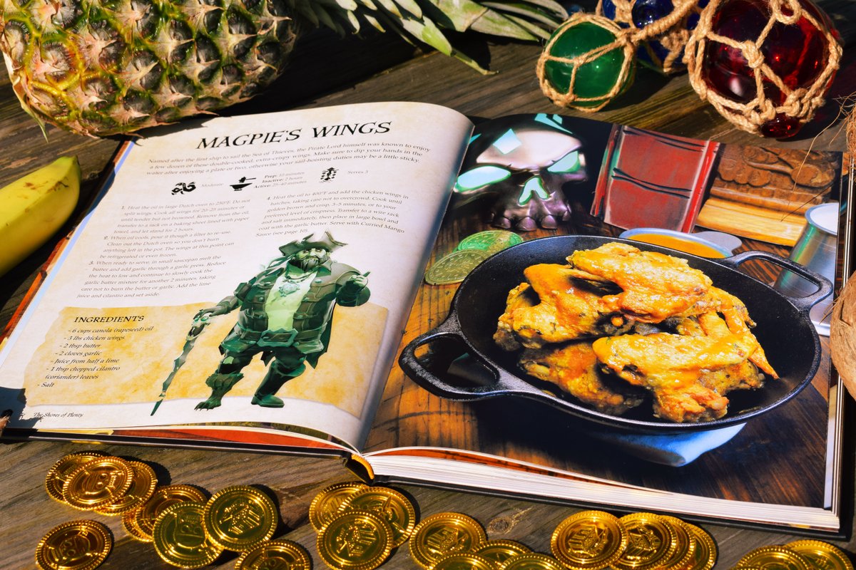 SeaOfThieves's tweet photo. Sea of Thieves: The Cookbook won't be ready for public consumption until May 7th. But to whet your appetite, here's a fresh serving of shots showing off a few of the delights contained in its 160 pages. Learn more: https://t.co/01NIWN5mO5 https://t.co/8jYygf1hml