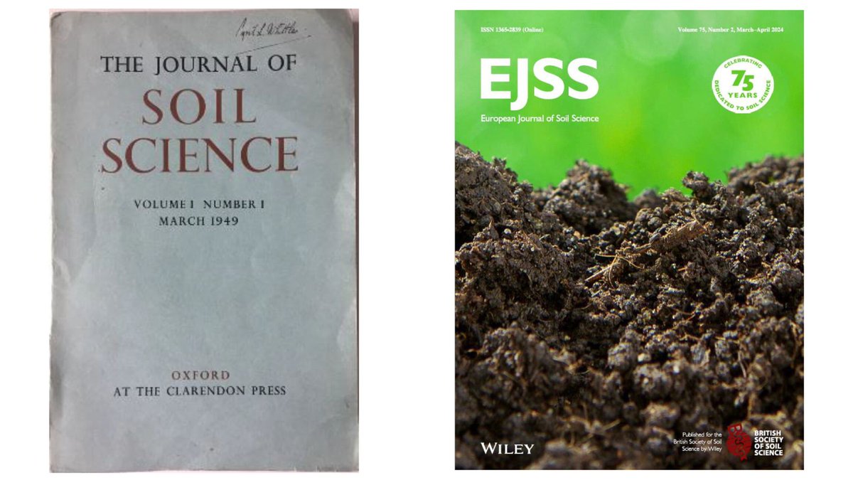 Going Platinum: The European Journal of Soil Science at 75 This month’s issue of the European Journal of Soil Science marks the journal’s 75th Anniversary, and in this Editorial, the Senior Editorial Team celebrate its evolution. READ HERE: ow.ly/PfeN50RhfJq