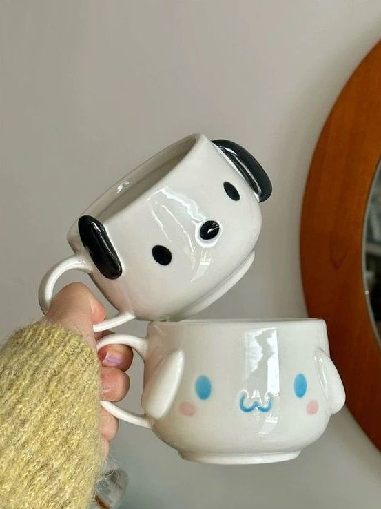 pochacco and cinnamoroll mugs