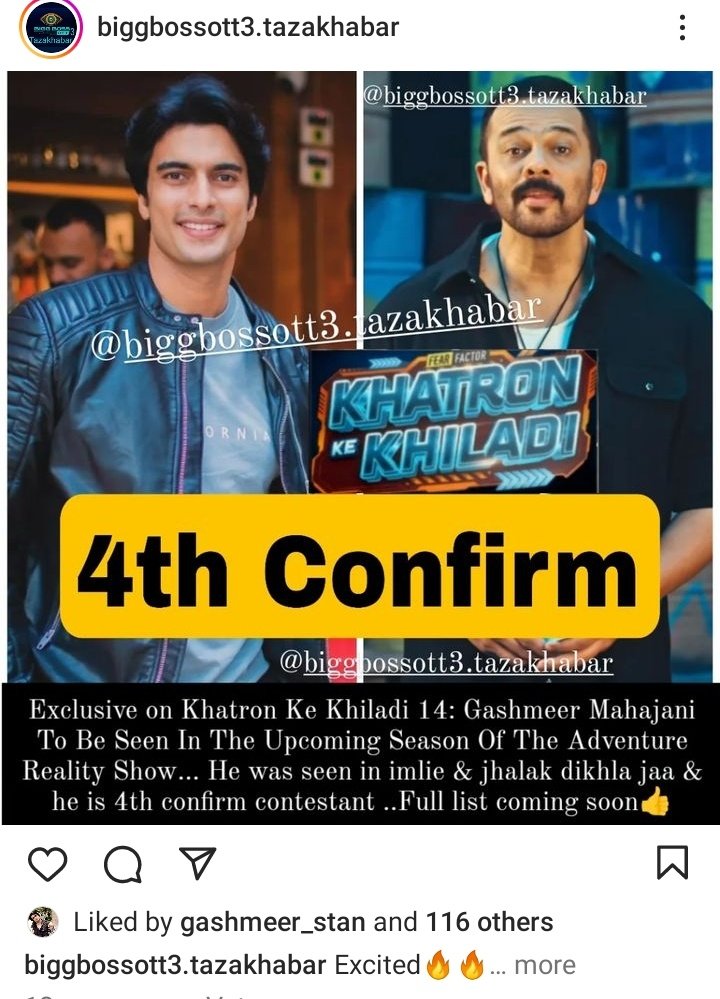 So i guessed it right 🤩🥳
Yesss our hero is going to #KhatronKeKhiladi14 
I'm so so happy & super excited right now.
Can't hold my excitement 
@Gashmeer 🔥🔥
#GashmeerMahajani