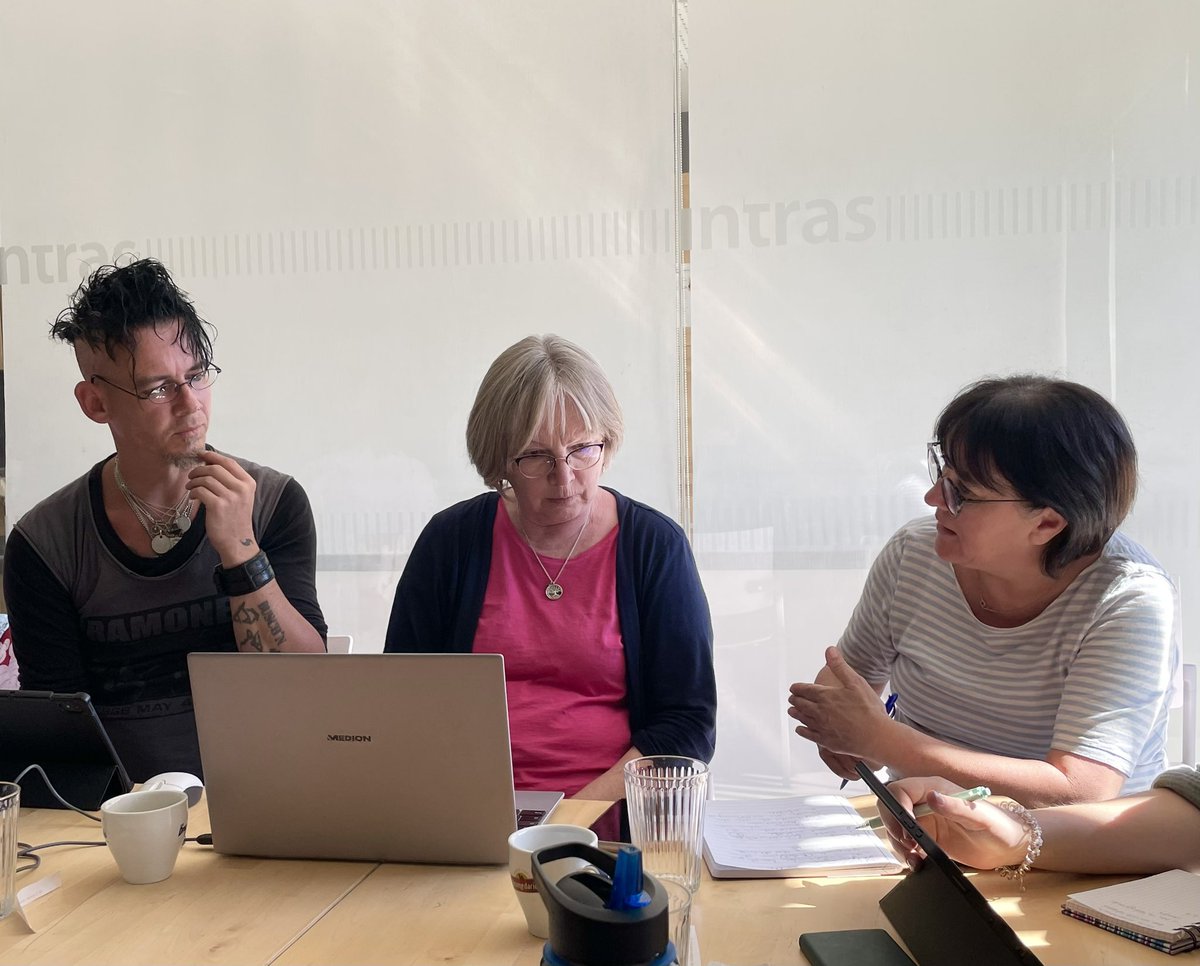 Collaboration in action today with excellent progress made on development of e-learning modules to support inclusion of adults with intellectual disability #ParticipAge @EUErasmusPlus @EPR_Network @medeainnovation @fintras, @Galway_Research @eu_mariaberg