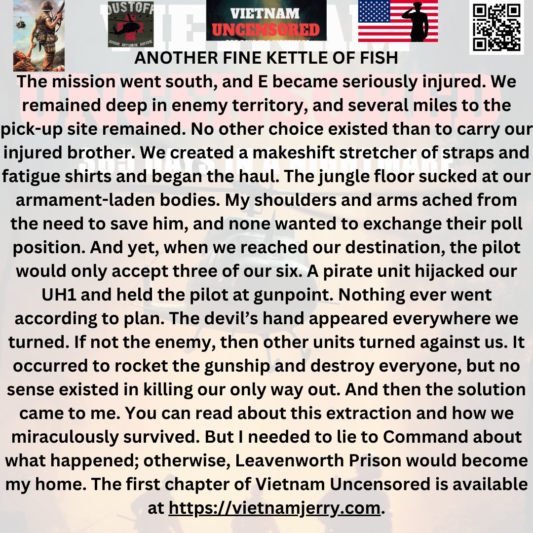 ANOTHER FINE KETTLE OF FISH Thoughts taken from Vietnam Uncensored vietnamjerry.com Our only means of departure became hijacked. #vietnamwar #vietnamveterans #mustreadbooks #readingcommunity #history #selfpromtion