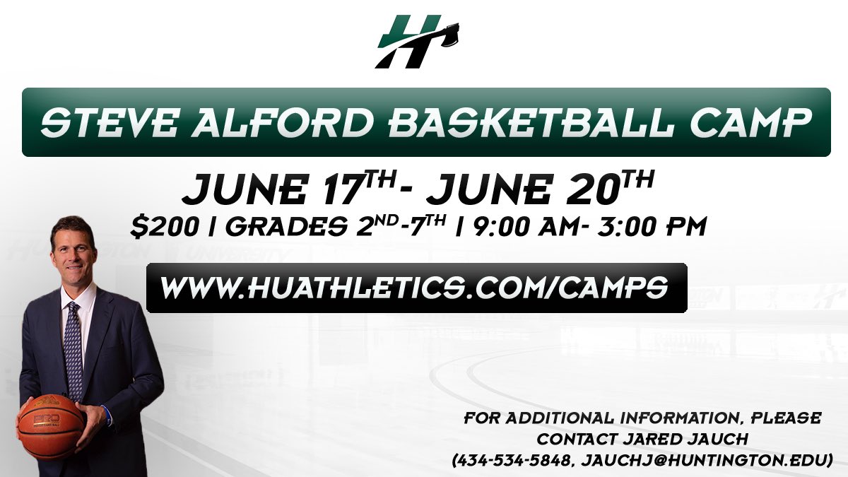 Don't miss out on our 2024 Summer Camps! We are excited to once again host Forester Basketball Camp June 10th-13th and Steve Alford Basketball Camp June 17th-20th!! Go to huntington.prestosports.com/camps for more information or to sign up! #ChopWood 🏀🪓🌲