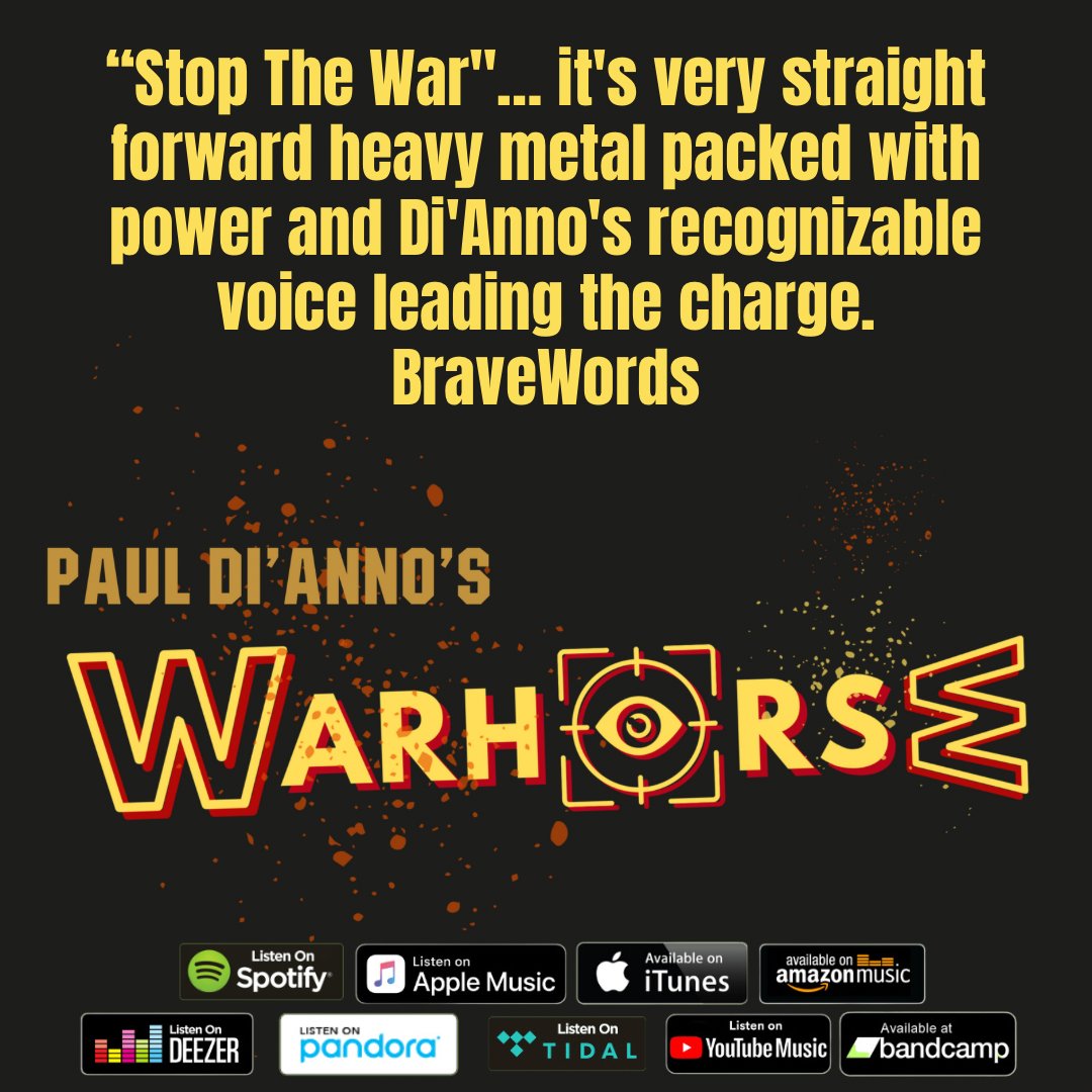 'Stop The War'.... it's very straight forward heavy metal packed with power and Di'Anno's recognizable voice leading the charge. - BraveWords Listen at smarturl.it/WarhorseEP #pauldianno #warhorse #ironmaiden #heavymetal #nwobhm #bravewordsrecords #rocklegends