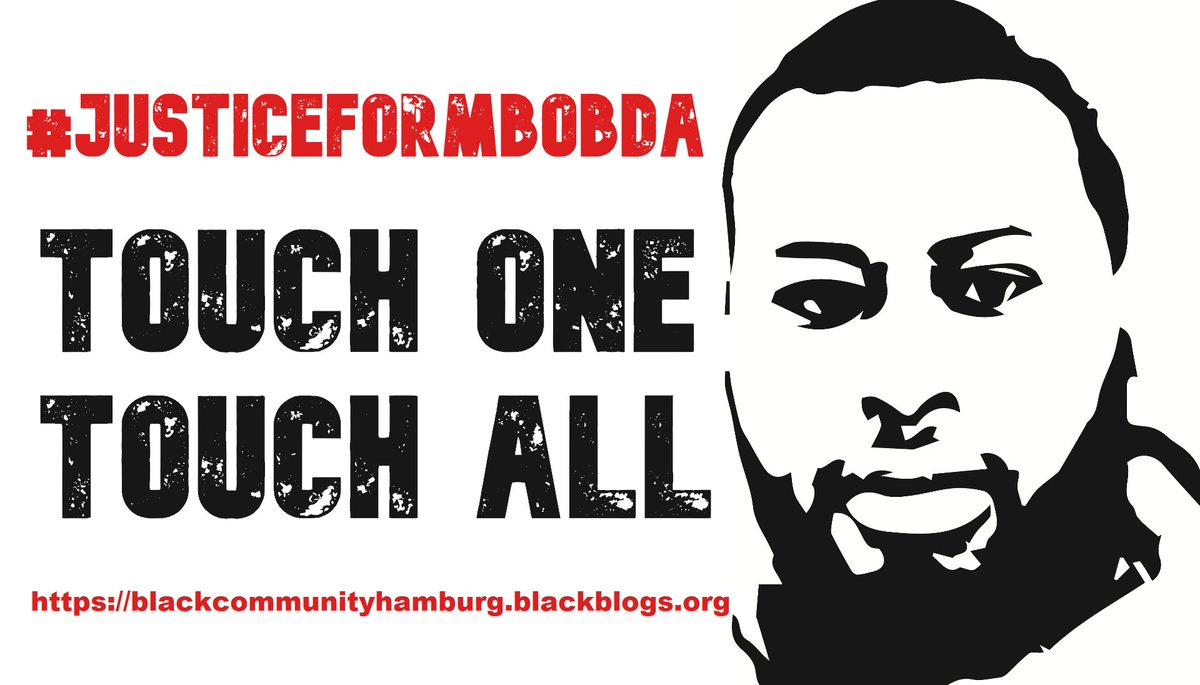 #TonouMbobda
#TouchONE_TouchALL 
#NoJUSTICE_NoPEACE

🗓️  Date: Sunday, 21.04.24 
⏰ Time: 10 AM - 12 NOON
  📍  Location: UKE Martinistraße 52, 20251 Hamburg

DE: blackcommunityhamburg.blackblogs.org/2024/04/16/5-j…

EN: blackcommunityhamburg.blackblogs.org/2024/04/16/5th…

FB: facebook.com/events/7903822…