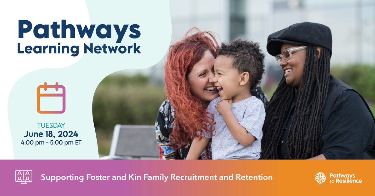 Recruiting and retaining kin and foster care providers is challenging. During our June Learning Network, join experts from across the nation to discuss strategies to improve recruitment of kin and retention rates for foster parents. Register now: zoom.us/meeting/regist…