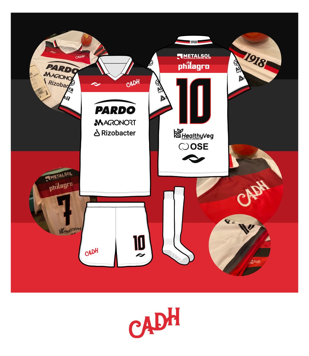 ⚫️🔴⚪️ C.A. Douglas Haig - Segunda Camiseta 2024 - <a href="/DiegoBarceloDH/">Diego 🚂🇹🇹</a> + <a href="/seidel_uy/">seidel</a>

Con un estilo característico de los ´80s, época en la que el club no tenía definida una segunda camiseta, la imaginamos y recreamos 40 años después, siguiendo con la estética clásica buscada este año