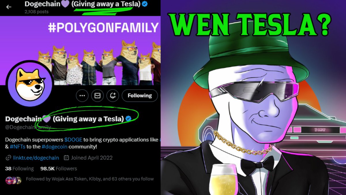 Dear <a href="/DogechainFamily/">Dogechain💜</a>,
I'm ready for my Tesla now.
Please arrange swift delivery.
Luv Wojak💜