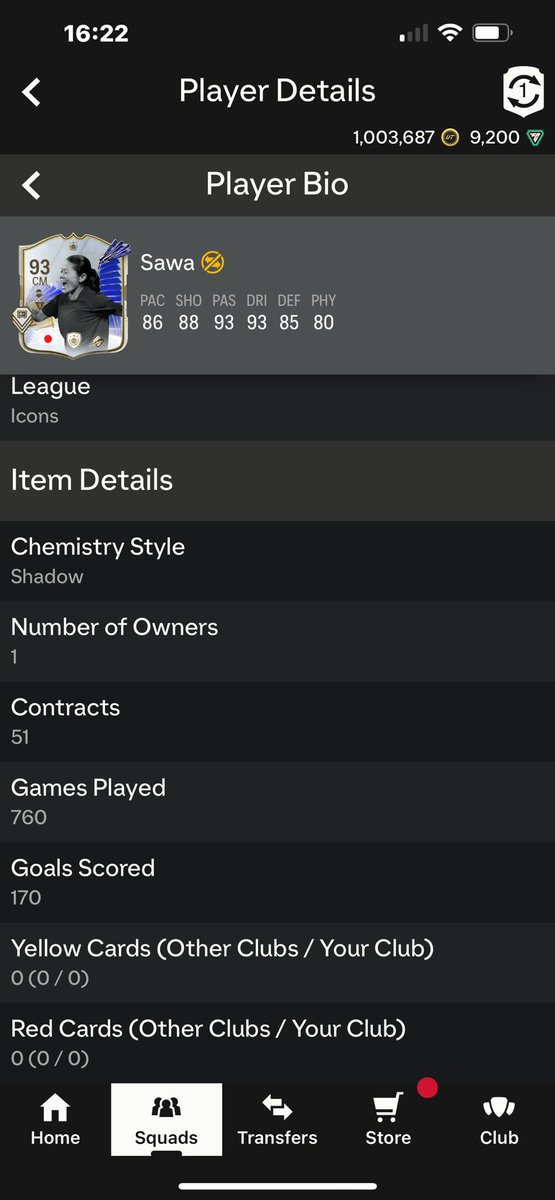 RMainprice's tweet photo. @FIFA22_INFO Since I got her she has not left my squad. https://t.co/JUyqJwrZvc