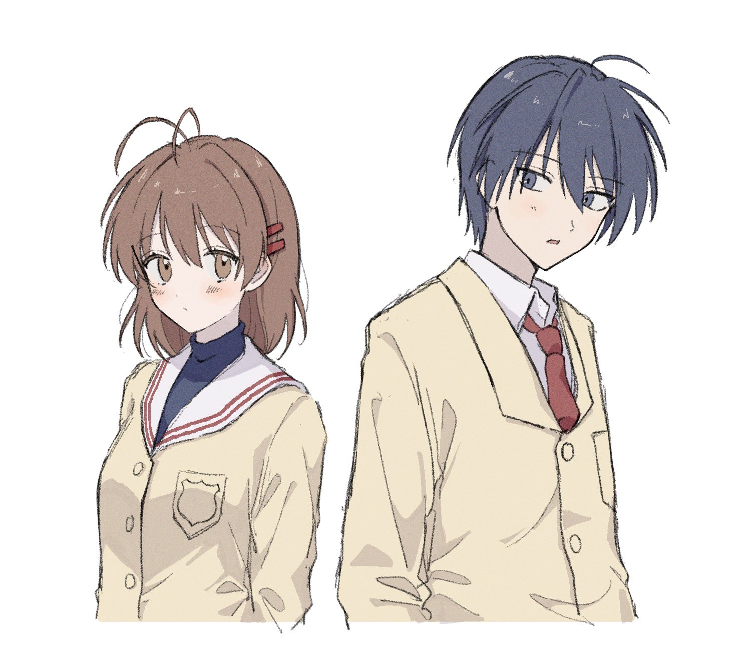 CLANNAD】クラナド 古河渚 岡崎朋也 グラフアート 缶バッジ