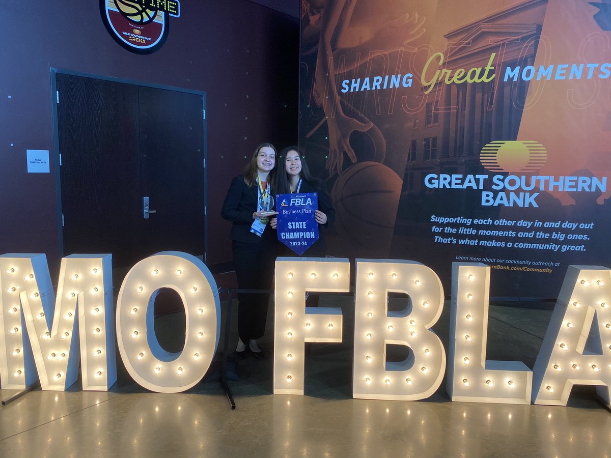 LHS takes 1st place for their Business Plan at Missouri FBLA state competition! Congrats to Kate Taylor &amp; Mary Jo Guarino!!