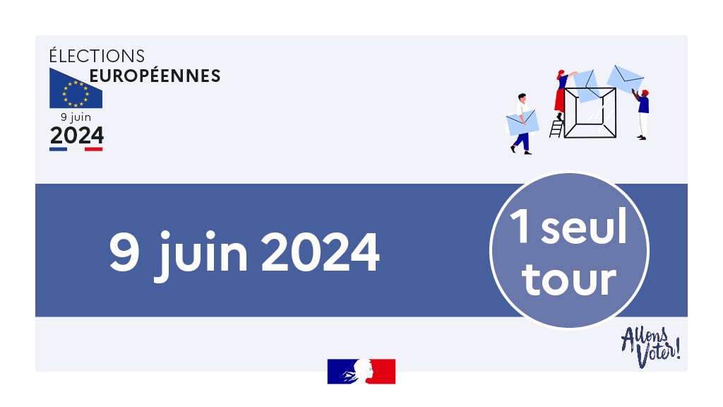 📢 Les #Européennes2024 arrivent à grands pas ! 🗳️ ➡️ Ne manquez pas cette occasion de faire entendre votre voix pour l'avenir de l'Europe 🇪🇺 ⚠️ Vérifiez votre inscription sur les listes électorales avant le 01 mai et préparez-vous à voter le 09 juin ! 📩