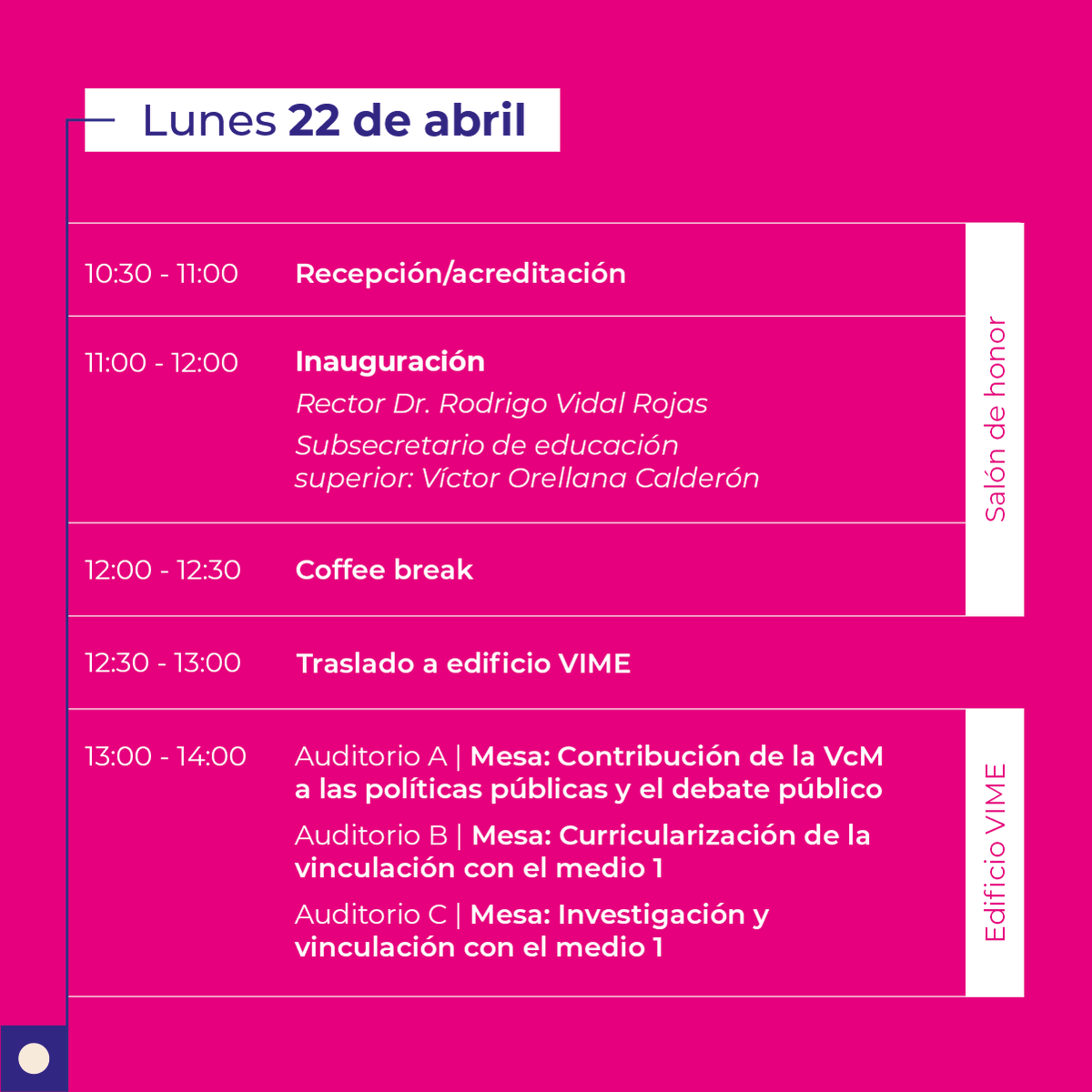 vimeusach's tweet photo. 🔎 Revisa el programa del II Congreso Vincula @usach 🗣️

Este 22, 23 y 24 de abril, te esperamos en el Edificio VIME para compartir conocimientos y experiencias en vinculación con el medio 🤝

Inscríbete aquí:
ℹ️ https://t.co/voteCPCSJA https://t.co/fmSEiqGxeg