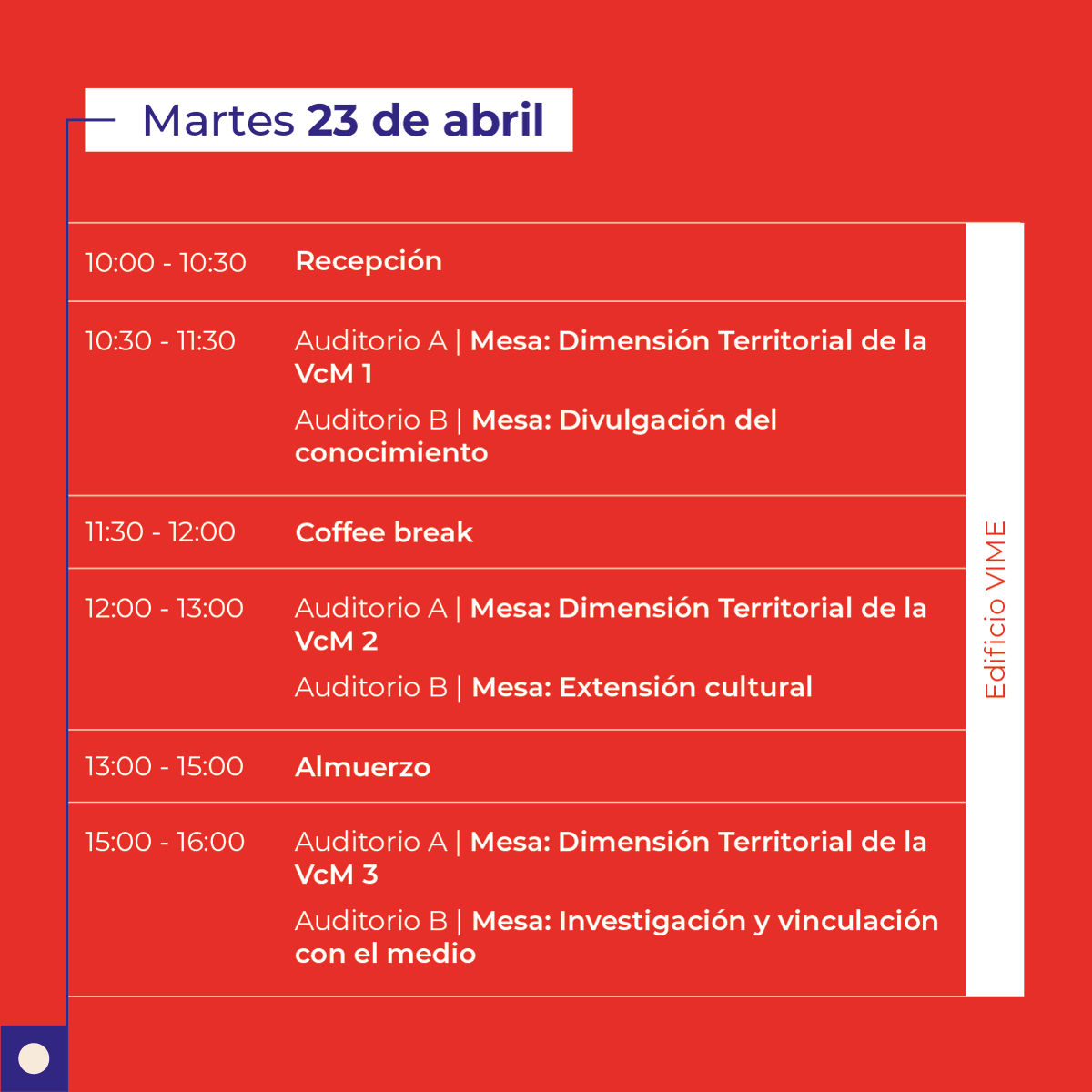 vimeusach's tweet photo. 🔎 Revisa el programa del II Congreso Vincula @usach 🗣️

Este 22, 23 y 24 de abril, te esperamos en el Edificio VIME para compartir conocimientos y experiencias en vinculación con el medio 🤝

Inscríbete aquí:
ℹ️ https://t.co/voteCPCSJA https://t.co/fmSEiqGxeg