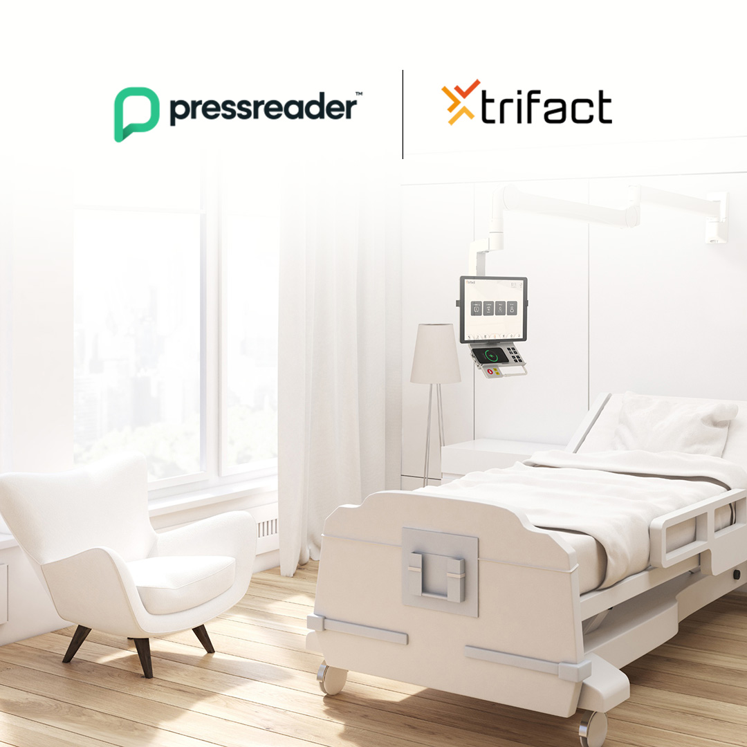 PressReader has partnered with Trifact, a leader in communications solutions for hospitals and healthcare. Their pioneering technology provides seamless integration of interactive information and entertainment options. This is an exciting foray into the world of healthcare for
