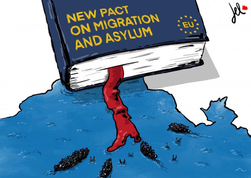 ✏️ After years of negotiation, the 🇪🇺 Pact on #migration and #asylum has been approved by the @Europarl_EN. But the package hasn’t arrived without controversy. A cartoonist’s view, by 🇮🇹 @EmaDelRosso | @CartoonMovement voxeurop.eu/en/migration-a…