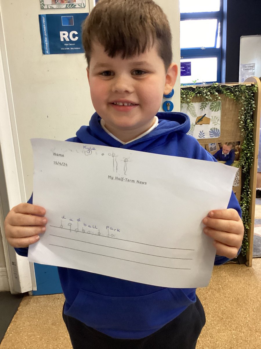 We have been writing about our half-term news! We really focused and concentrated! We used lots of our super RWI skills to help us! Well done! #pcpwriting ✏️ 👏 🌟