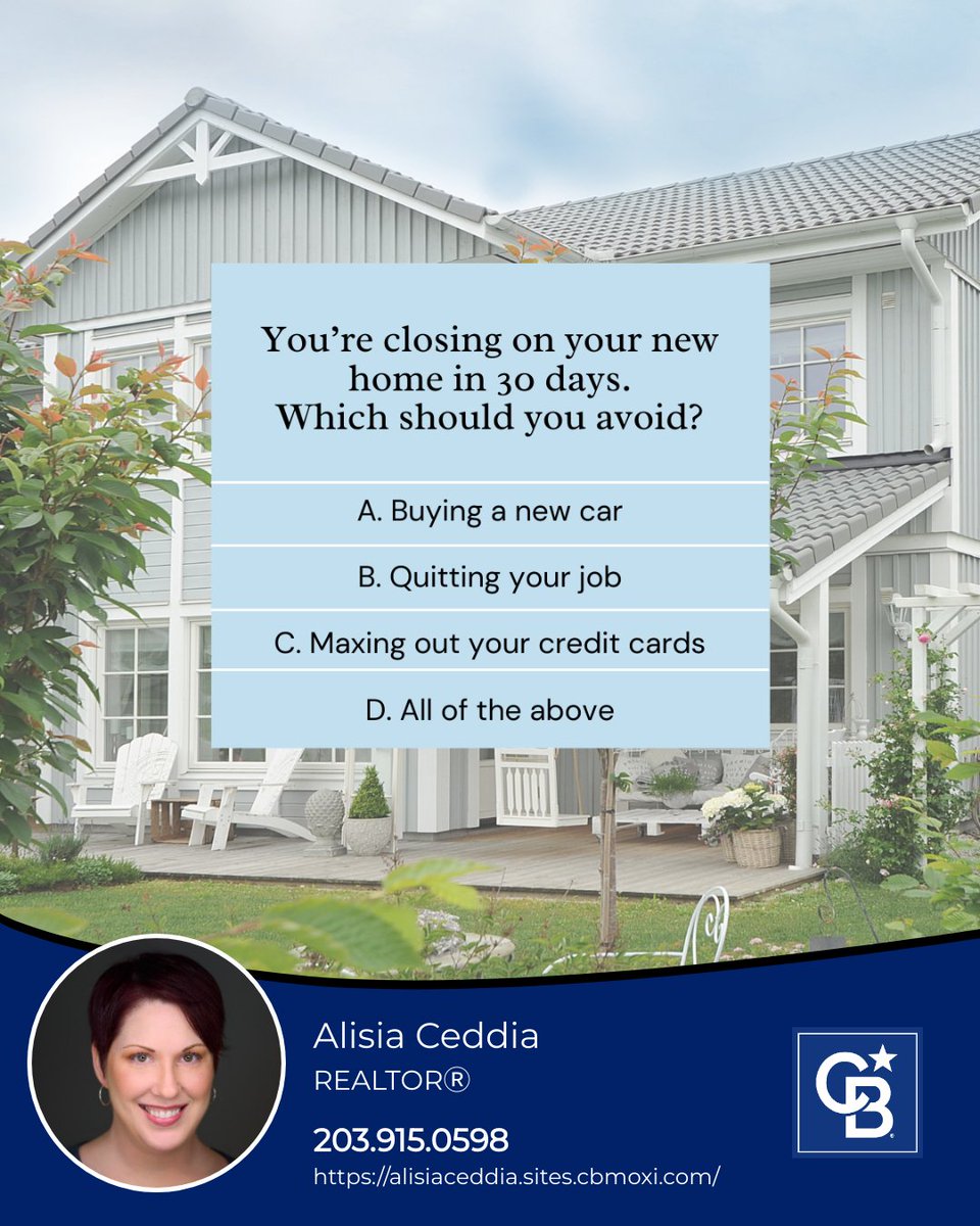 Navigating the closing process? Avoid jeopardizing your home financing by keeping your credit score high, debt-to-income ratio low, and income stable. Knowledge is your best ally in home buying.

#realestate101 #realestateterms #realestatevocab #homebuyingtips #ctrealestate