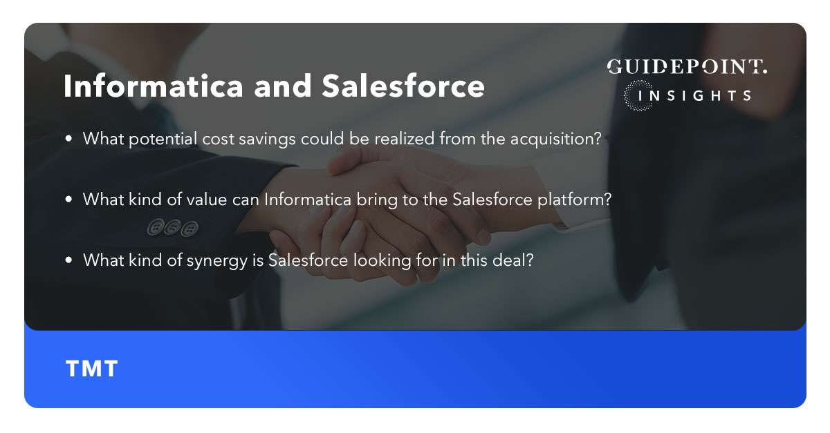 GP_Insights's tweet photo. Does an $INFA and $CRM deal make sense? Today at 2:30pm EST we hear from a former Informatica executive: https://t.co/oaSZKxWckq https://t.co/dWN0qTzkB1