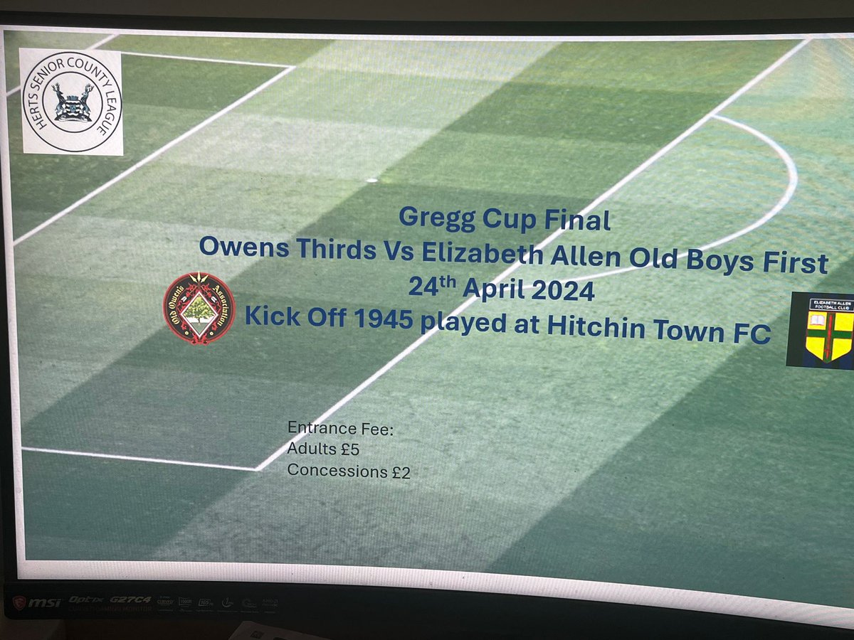 Followed By the Gregg Cup on Wednesday which goes back to its roots with @HitchinTownFC Hosting the final between @EAFC_1952 V @owens_fc Good luck to both teams from all of us at the league