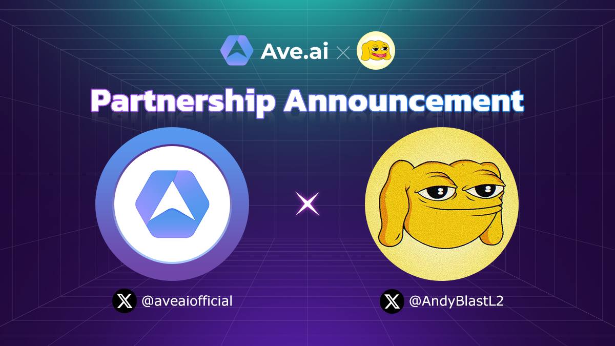 🎉We are glad to announce the partnership with @AndyBlastL2 👉 ave.ai/token/0xd43d8a… $ANDY, a comical character inspired by Matt Furie’s Boy’s club and becoming the yellow mascot of the yellow chain. t.me/AndyBlastL2 $ANDY #Blast_L2