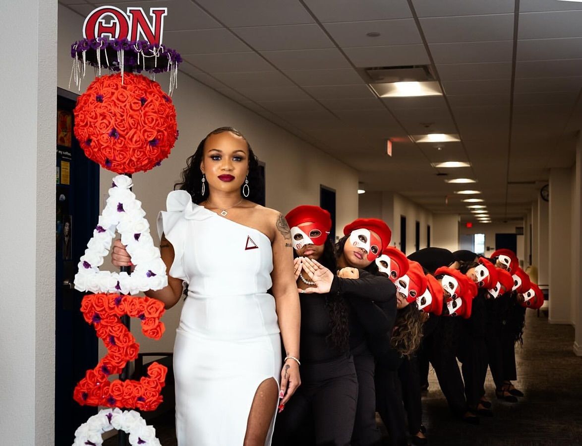 🔺The Deltas at Texas A&M University - Commerce just revealed their Spring 2024 line! Show them some love! 

@anieciab_ 13
📸: @kingdom_productions3 
 #DST1913 #DeltaSigmaTheta