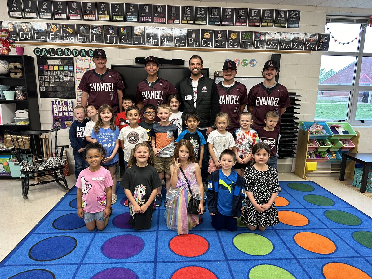 4 of our guys read books to Kindergarteners this morning