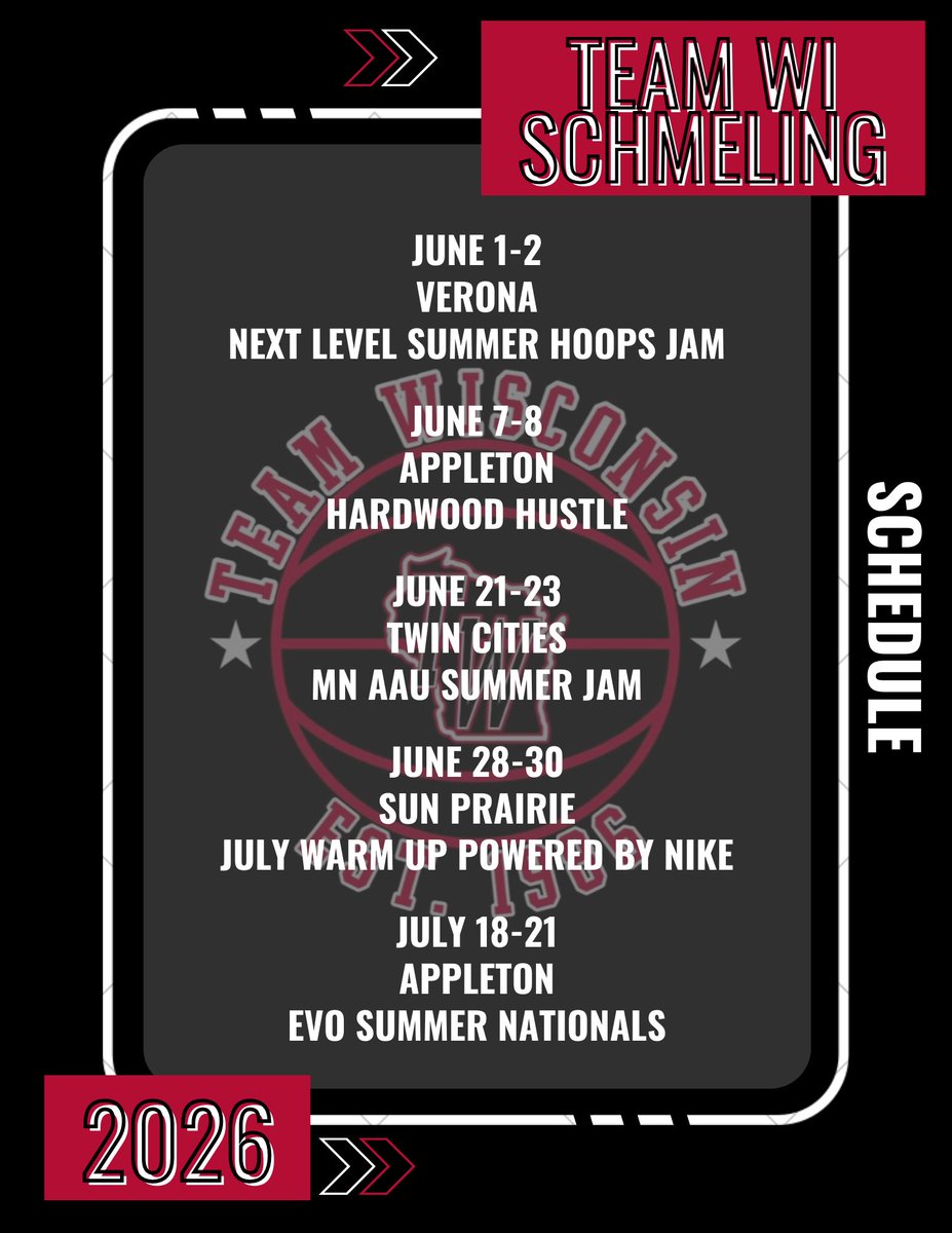 2026 Roster and Schedule @vcteamwi @PGHWisconsin @FiveStateHoops @MHS_Girls_ @TheMRR7 @MasonHAsher @BradyJ_Peterson @PGHMinnesota