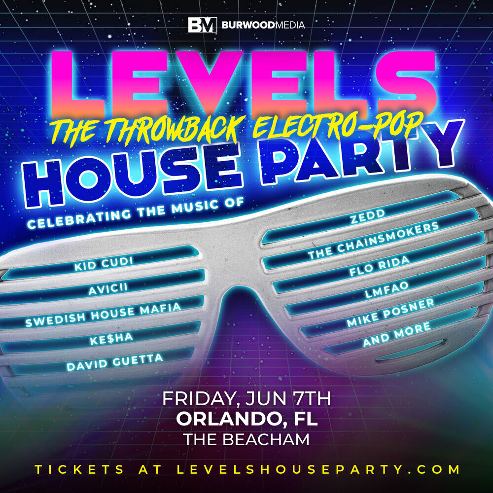 📢JUST ANNOUNCED: LEVELS - The Throwback Electro-Pop House Party Friday, June 7th! ⚡️ Tickets are ON SALE NOW → tkx.live/events/levels-…