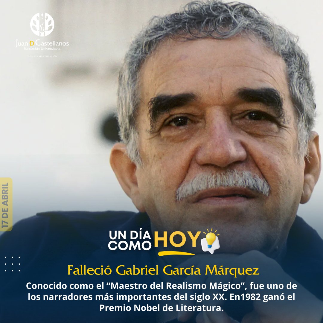 #UnDíaComoHoy 📚 Se cumplen 10 años sin 'Gabo', uno de los periodistas y escritores más importantes de nuestro país. 🇨🇴

Sigue el hilo y conoce más datos interesantes acerca de la trayectoria del #PremioNobel. 👇🧵