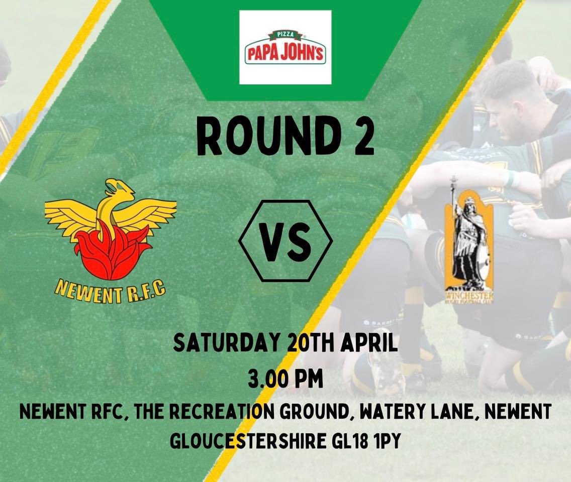We host @winchesterRFC to the rec this Saturday for the second round match in the Papa John's. All supporters welcome to enjoy BBQ, licensed bar, children's play area. Let's fill the rec with support!