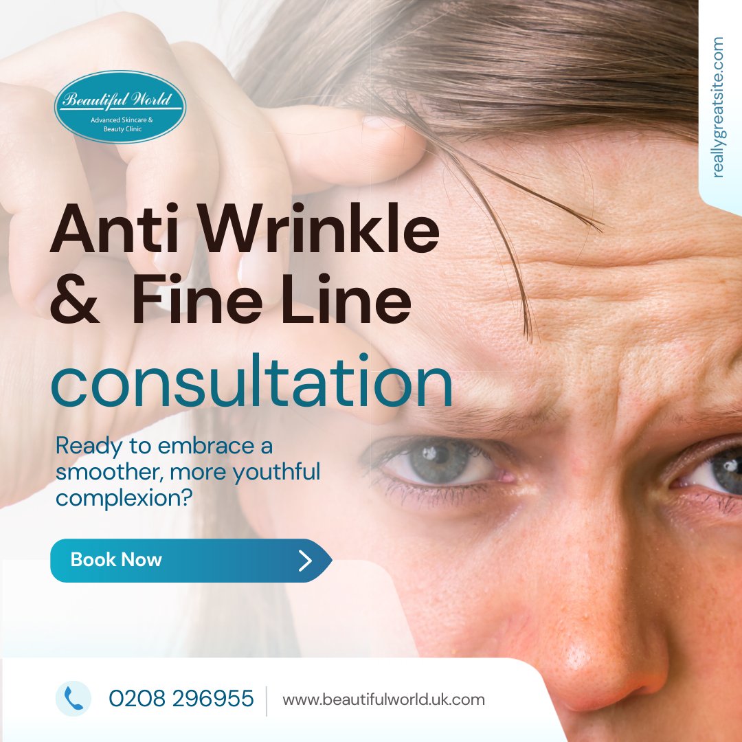 Beautywhitton's tweet photo. Say goodbye to wrinkles and fine lines with our Anti-Wrinkle &amp; Fine Lines Consultation. 🍃

📲 𝐓𝐨 𝐛𝐨𝐨𝐤 𝐨𝐧𝐥𝐢𝐧𝐞:
https://t.co/w86H9u4EXD

#consultation #salon #westlondon #beauty #spa #beautyclinic https://t.co/DQkQLDK6FJ