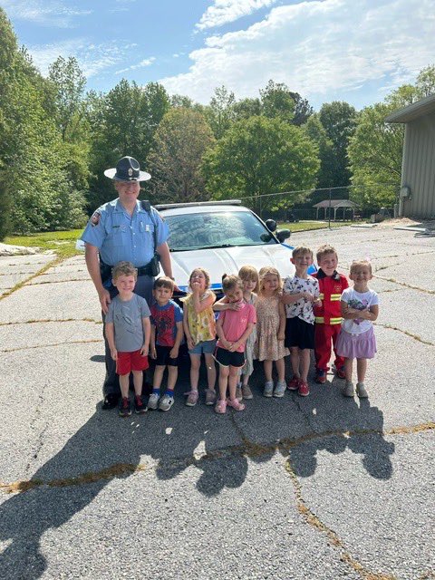 TFC Turner (Post 45, Statesboro) delighted the children at Smiles, Giggles, and Hugs Pre-School by reading them a few stories. The kids thoroughly enjoyed his visit and were especially thrilled to see the patrol car. #gatooper