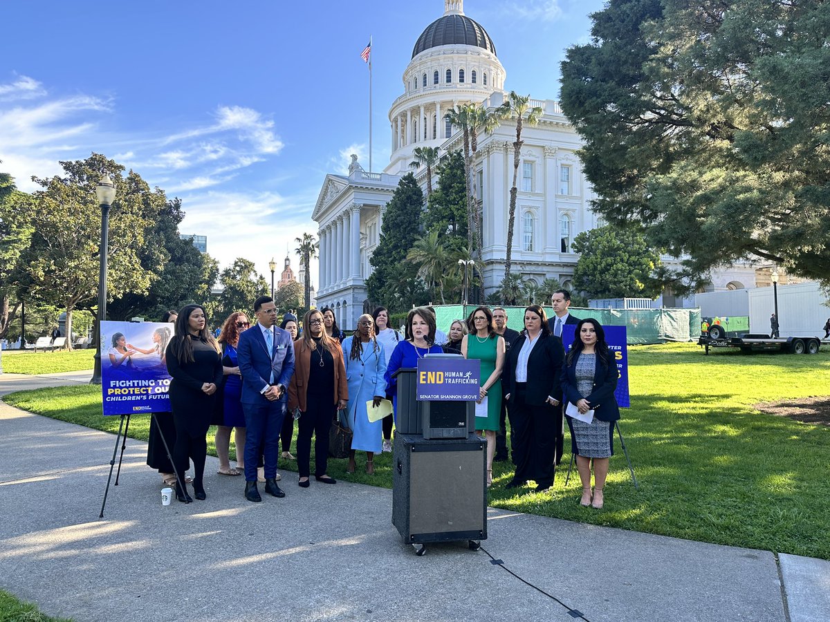 HAPPENING NOW: State Senator @ShannonGroveCA is continuing her work to help end human trafficking in California. This year, she has a bill that would hold people who buy kids for sex accountable. Currently, it’s a misdemeanor. Her bill, #SB1414, would make it a felony.
