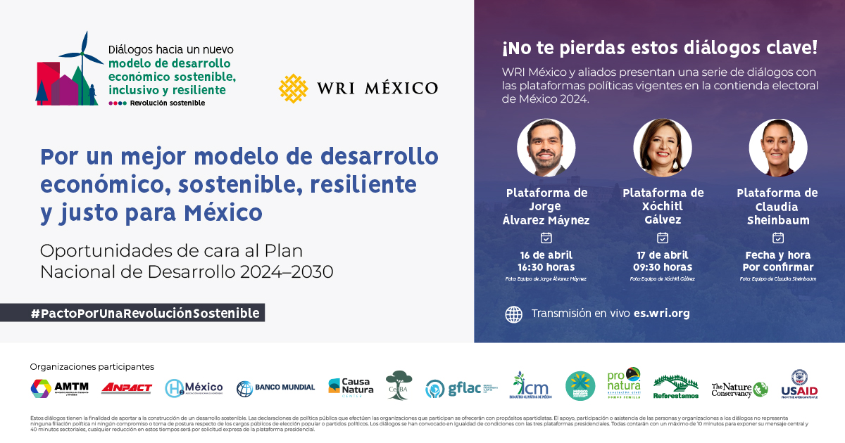 🌱🌍 @AnaidZy directora para México del @GrupoGFLAC y miembro de @planclimaticomx estará presente hoy en el evento coordinado por @WRIMexico para la plataforma de @AlvarezMaynez , aspirante a la presidencia de México 🇲🇽 📅16 de abril, 4:00pm CDMX👉 es.wri.org