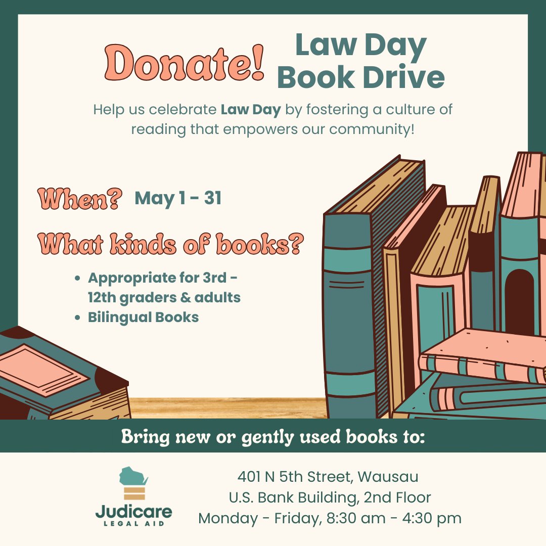 Since today is World Book Day we thought this would be the perfect time to announce our upcoming book drive! We are collecting and donating books to the Boys & Girls Club of the Wausau Area & Marathon County Literacy program (McLit). Please consider donating some books!