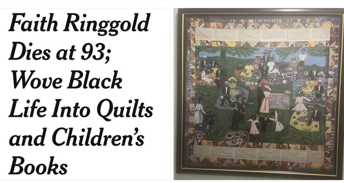“Church Picnic Story Quilt” is among the art collections in my house. This piece was commissioned for the High Museum of Art, with its story set in Atlanta’s Piedmont Park in 1909. #faithringgold