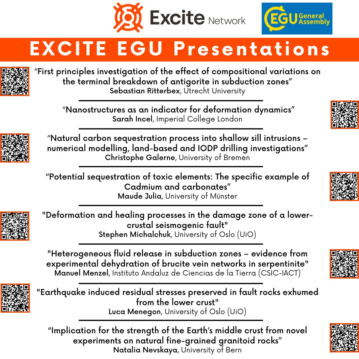 Catch these EXCITE-ing presentations this week at #EGU24! @EuroGeosciences @EXCITE_network @HorizonEU #OpenAccess #OpenScience #Imaging #Network #EXCITE