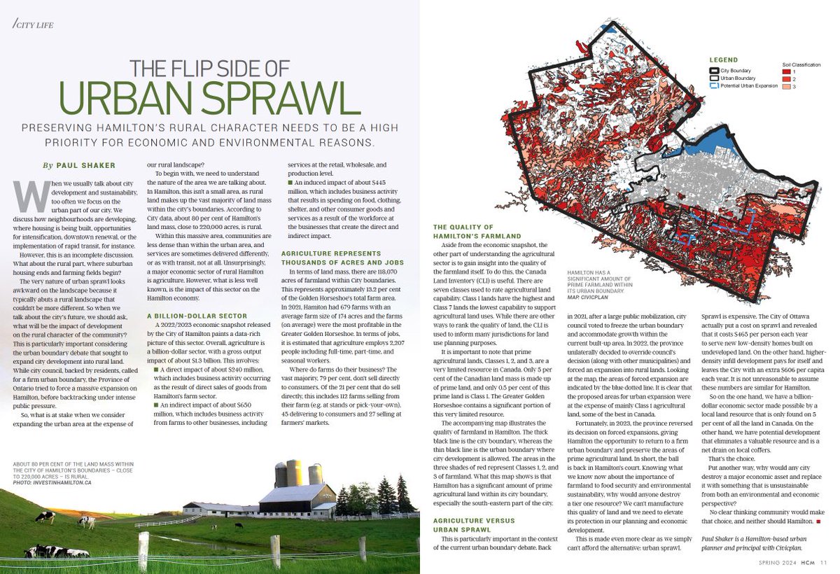The Flip Side of Urban Sprawl. In the latest issue of <a href="/HamCityMagazine/">HAMILTON CITY Magazine</a>, <a href="/Civicplan/">Civicplan</a>'s Paul Shaker talks about why preserving the rural landscape needs to be a high priority for economic and environmental reasons. issuu.com/hamiltoncityma…
