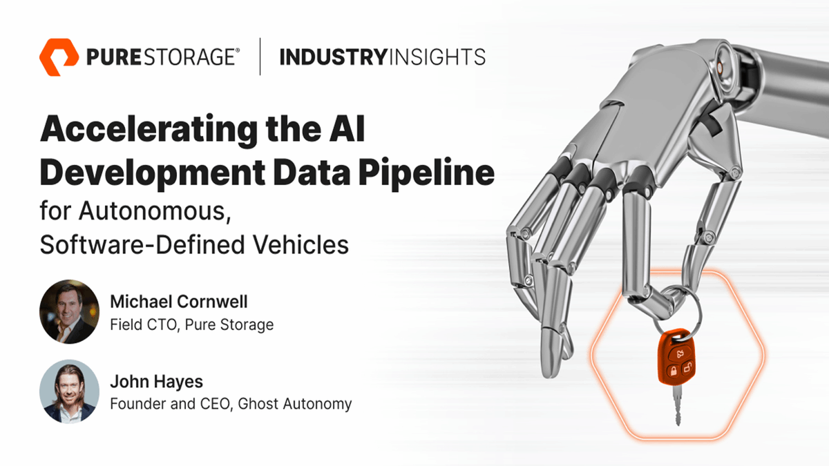 On-demand @PureStorage webinar: 'Accelerating the #AI Development Data Pipeline for Autonomous, Software-Defined Vehicles'➡️ purestorage.com/video/webinars…

Walk through the development pipeline to demystify how AI is built and how to optimize & validate the infrastructure & processes.