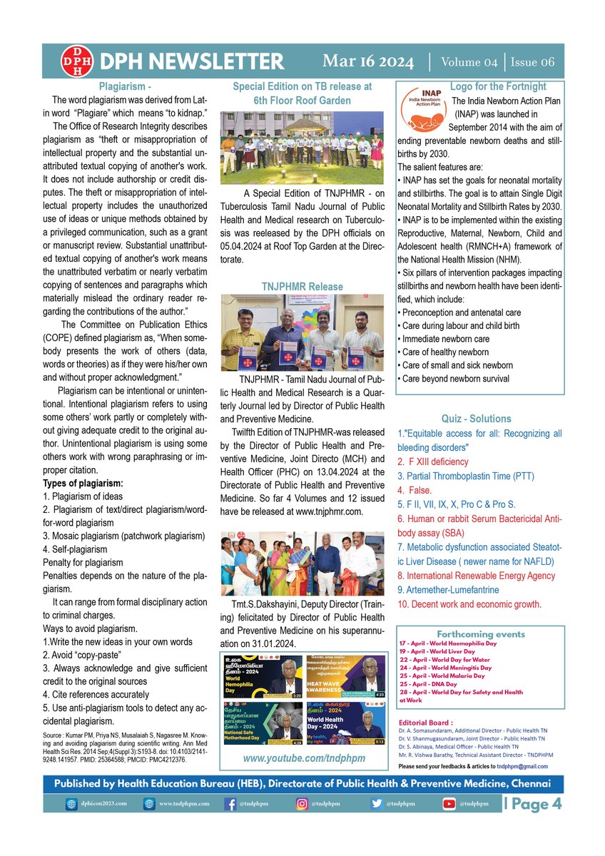 Directorate of Public Health & Preventive Medicine (@tndphpm) on Twitter photo DPH NEWSLETTER - VOL 4 ISSUE 8
Drive Link - drive.google.com/file/d/154r-0U…
<a href="/CMOTamilnadu/">CMOTamilNadu</a> <a href="/mkstalin/">M.K.Stalin - தமிழ்நாட்டை தலைகுனிய விடமாட்டேன்</a> <a href="/Subramanian_ma/">Ma Subramanian - தமிழ்நாட்டை தலைகுனிய விடமாட்டேன்</a> <a href="/DrSelvaTN/">Selva</a> <a href="/GSBediIAS/">Gagandeep Singh Bedi</a> <a href="/NHM_TN/">National Health Mission - Tamil Nadu</a> <a href="/UNICEFIndia/">UNICEF India</a> @icmrnirt1 <a href="/UNDP_India/">UNDP India</a> <a href="/TNDIPRNEWS/">TN DIPR</a> <a href="/chennaicorp/">Greater Chennai Corporation</a> <a href="/icmr_nie/">ICMR - National Institute of Epidemiology</a> DPH NEWSLETTER - VOL 4 ISSUE 8
Drive Link - drive.google.com/file/d/154r-0U…
<a href="/CMOTamilnadu/">CMOTamilNadu</a> <a href="/mkstalin/">M.K.Stalin - தமிழ்நாட்டை தலைகுனிய விடமாட்டேன்</a> <a href="/Subramanian_ma/">Ma Subramanian - தமிழ்நாட்டை தலைகுனிய விடமாட்டேன்</a> <a href="/DrSelvaTN/">Selva</a> <a href="/GSBediIAS/">Gagandeep Singh Bedi</a> <a href="/NHM_TN/">National Health Mission - Tamil Nadu</a> <a href="/UNICEFIndia/">UNICEF India</a> @icmrnirt1 <a href="/UNDP_India/">UNDP India</a> <a href="/TNDIPRNEWS/">TN DIPR</a> <a href="/chennaicorp/">Greater Chennai Corporation</a> <a href="/icmr_nie/">ICMR - National Institute of Epidemiology</a>
