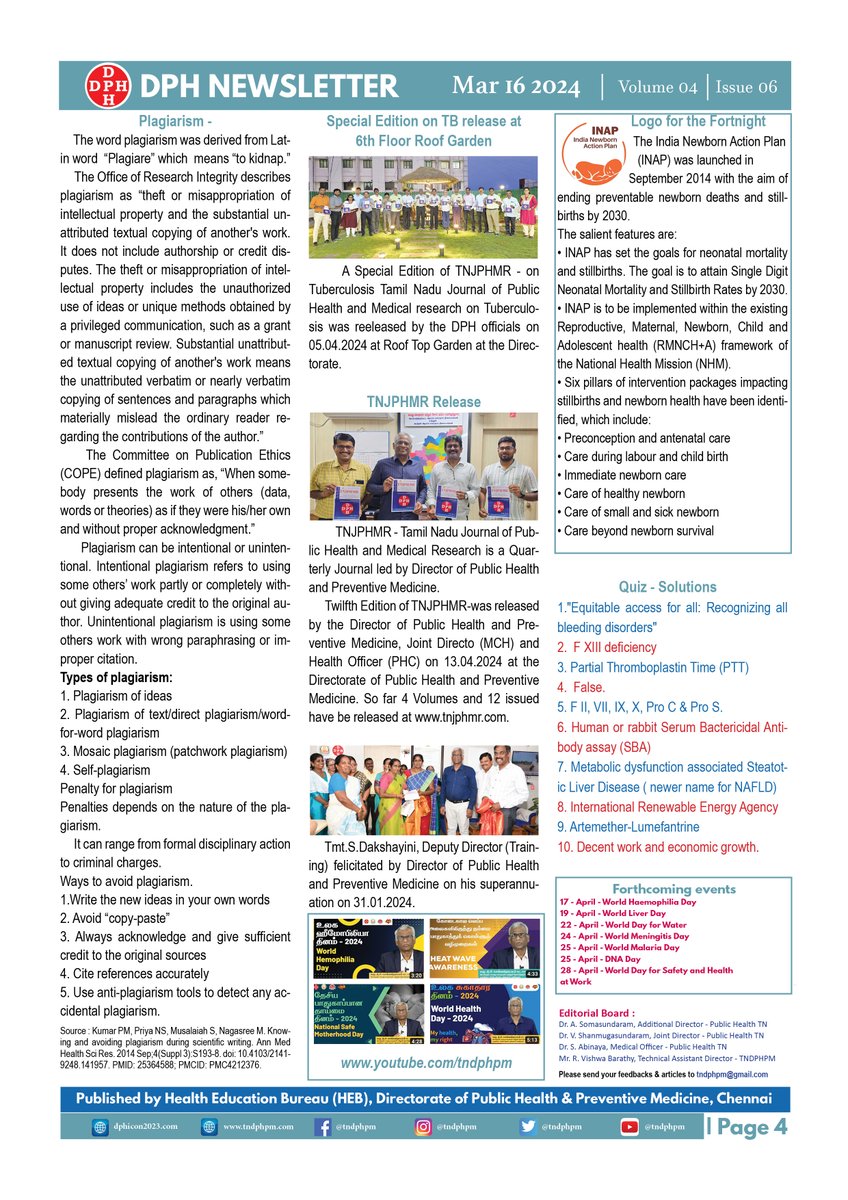 DPH NEWSLETTER - VOL 4 ISSUE 8 Drive Link - drive.google.com/file/d/154r-0U… @CMOTamilnadu @mkstalin @Subramanian_ma @DrSelvaTN @GSBediIAS @NHM_TN @UNICEFIndia @icmrnirt1 @UNDP_India @TNDIPRNEWS @chennaicorp @icmr_nie