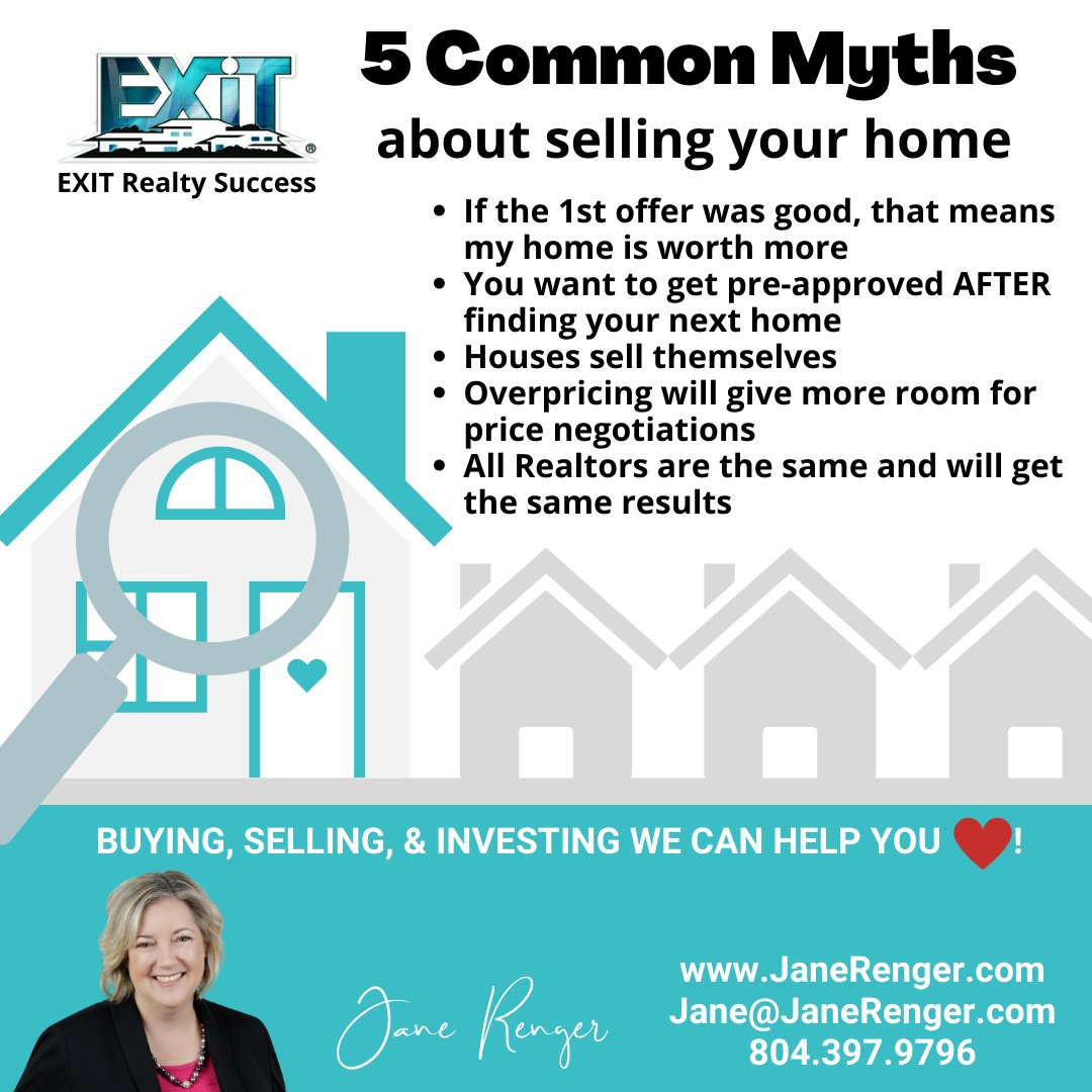 5 Common Myths about selling your home #MythBuster #SellingYourHome #InsAndOutsOfSellingYourHome #KnowRealEstate #HereToHelp
